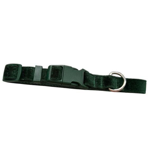 Green velvet Dog Collar Size XS/Small - Picture 1 of 2